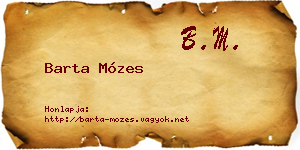 Barta Mózes névjegykártya