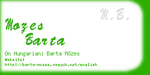 mozes barta business card